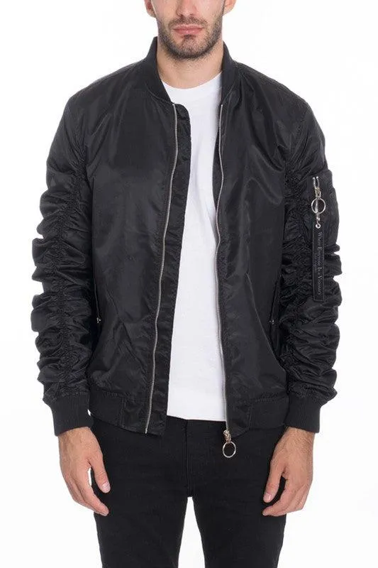 Men Casual Flight Lined Bomber Jacket