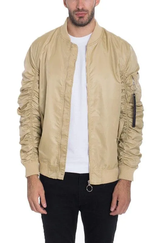 Men Casual Flight Lined Bomber Jacket