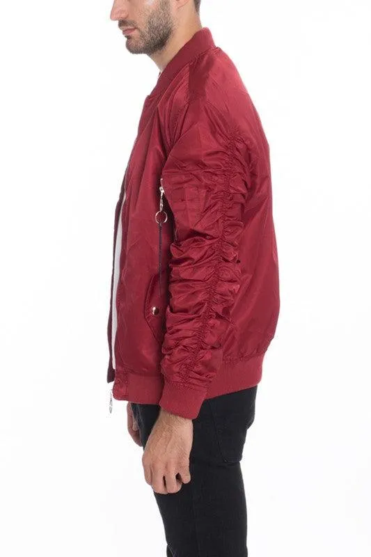 Men Casual Flight Lined Bomber Jacket