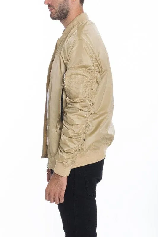 Men Casual Flight Lined Bomber Jacket