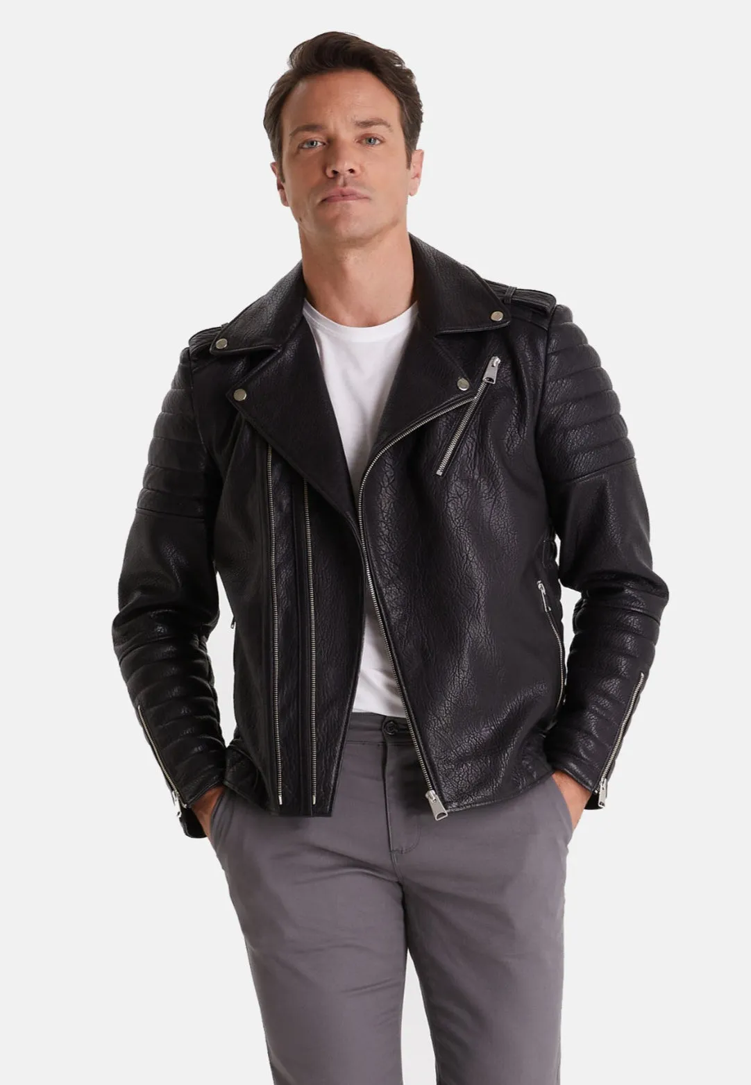 Men's Biker Jacket, Black