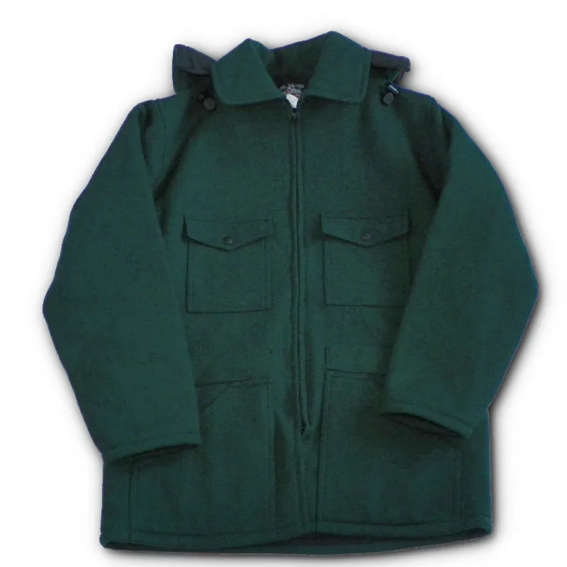 Men's Lined Wool Jacket with Detachable Hood