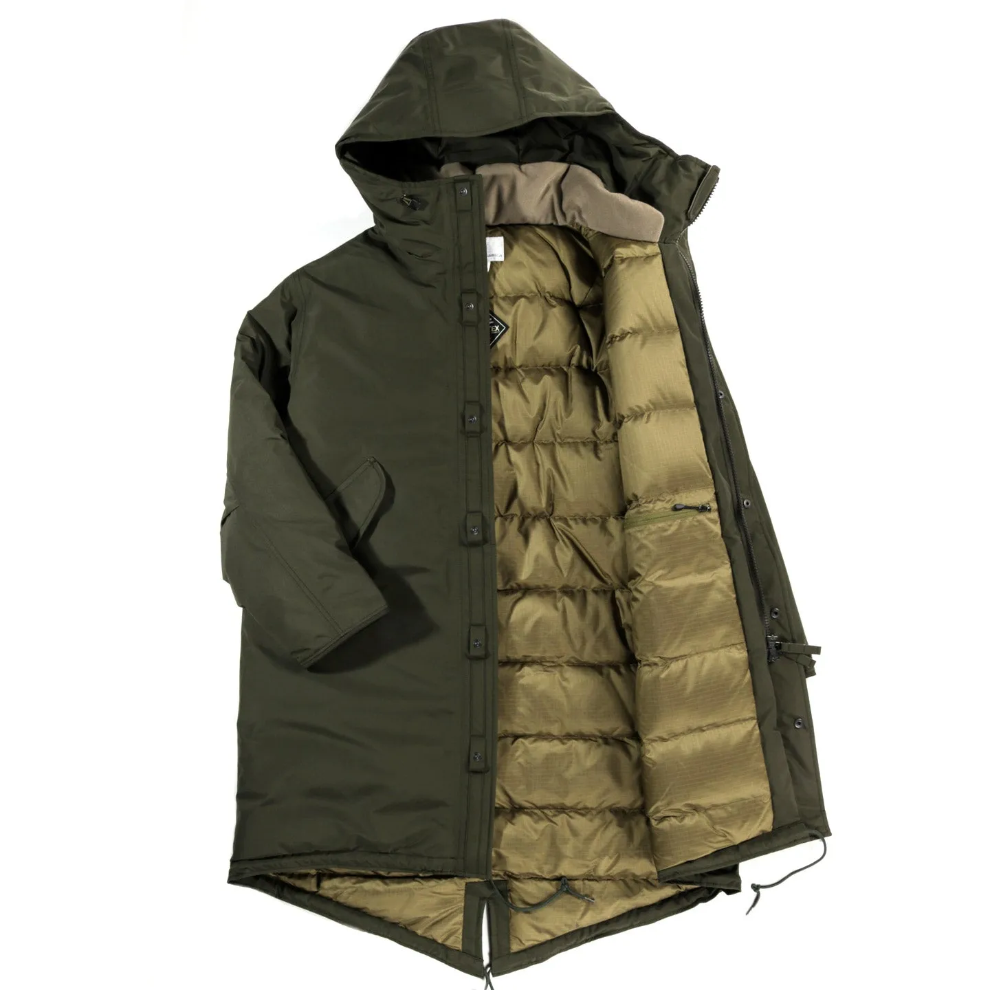 NANAMICA GORE-TEX DOWN LONG PARKA KHAKI GREEN