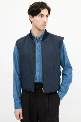 Navy & Yellow Reversible Padded Vest