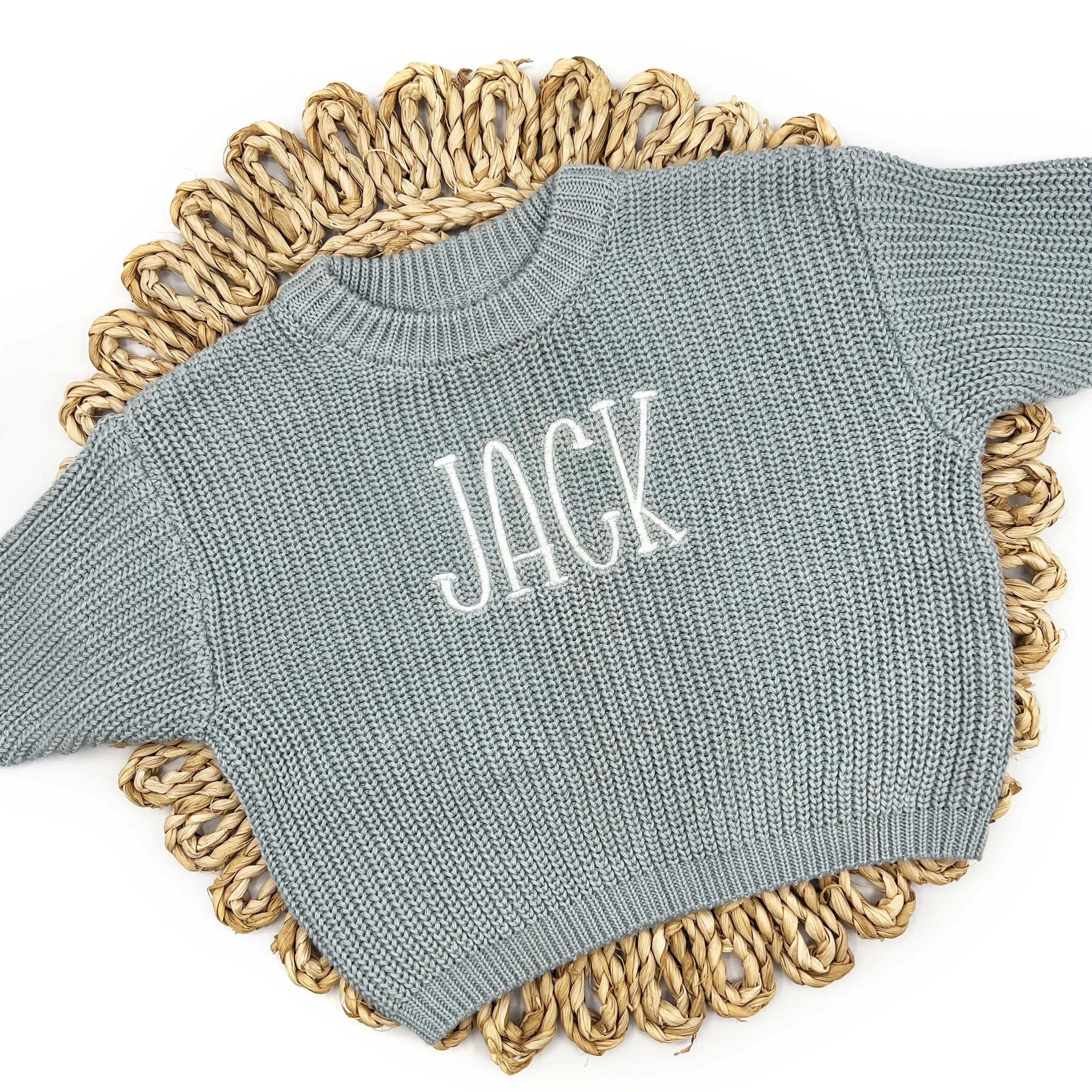 Personalized Embroidered Oversized Name Kids Toddler Baby Sweater