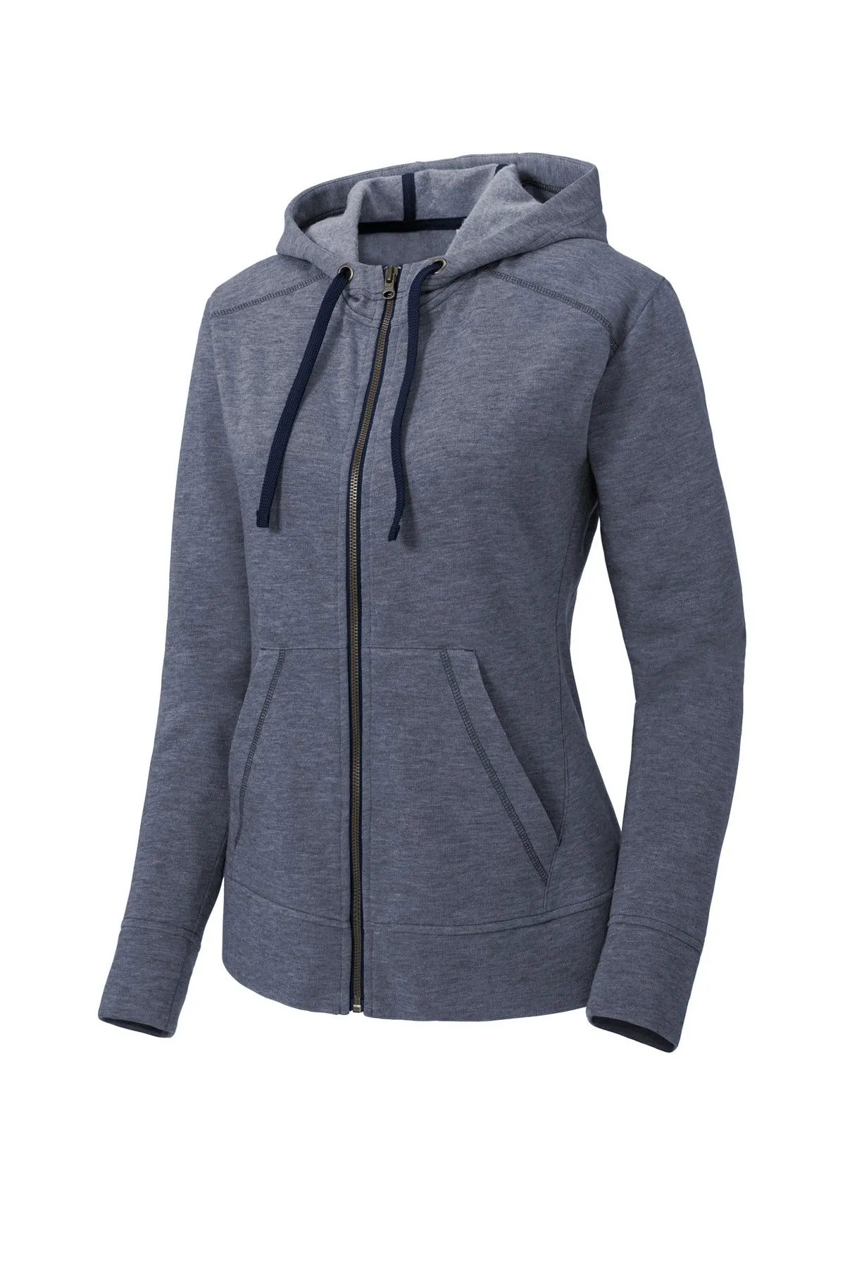 Sport-Tek Ladies PosiCharge Tri-Blend Wicking Fleece Full-Zip Hooded Jacket LST293