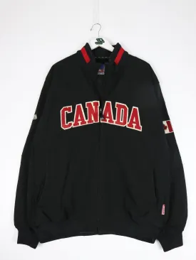 Team Canada Jacket Mens 2XL Black Lined Majestic Hockey