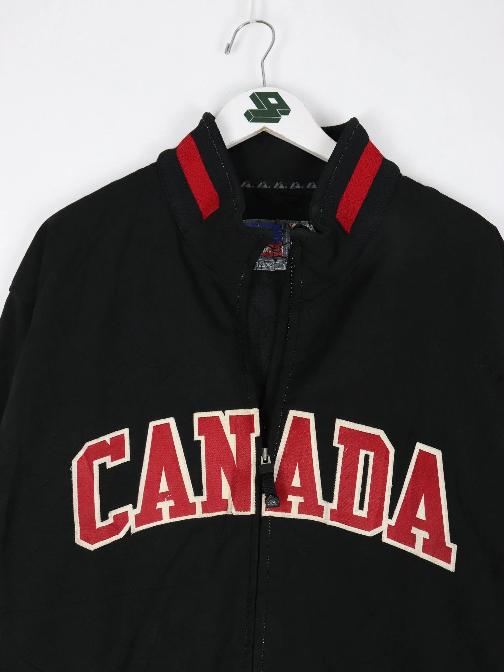 Team Canada Jacket Mens 2XL Black Lined Majestic Hockey