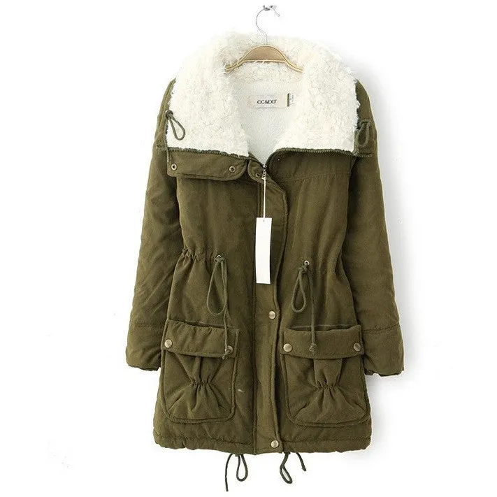 Turn Down Collar Women's Coat