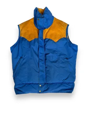 Vintage Blue & Yellow Rocky Mountain Featherbed Down Vest SZ SZ L