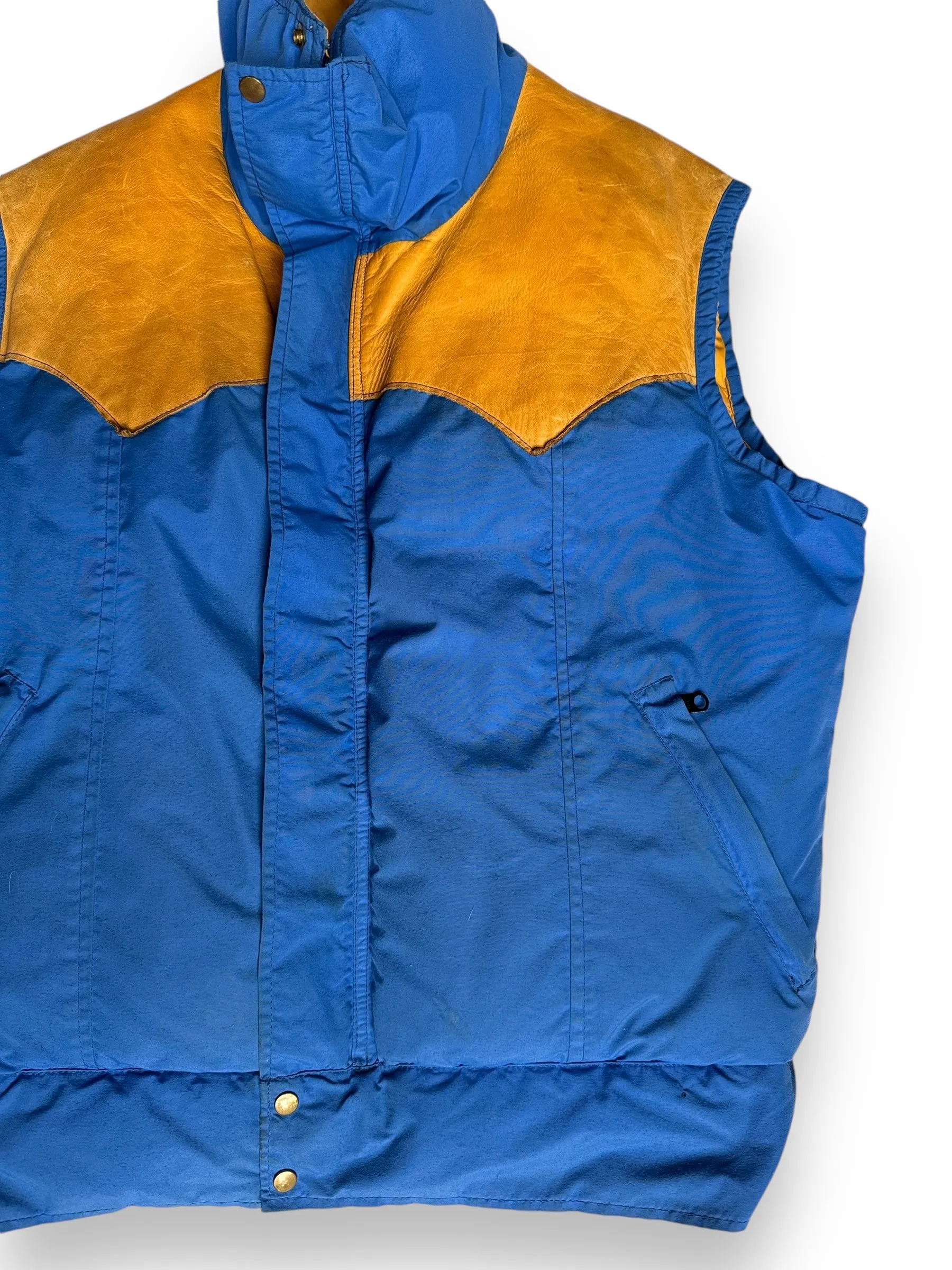 Vintage Blue & Yellow Rocky Mountain Featherbed Down Vest SZ SZ L