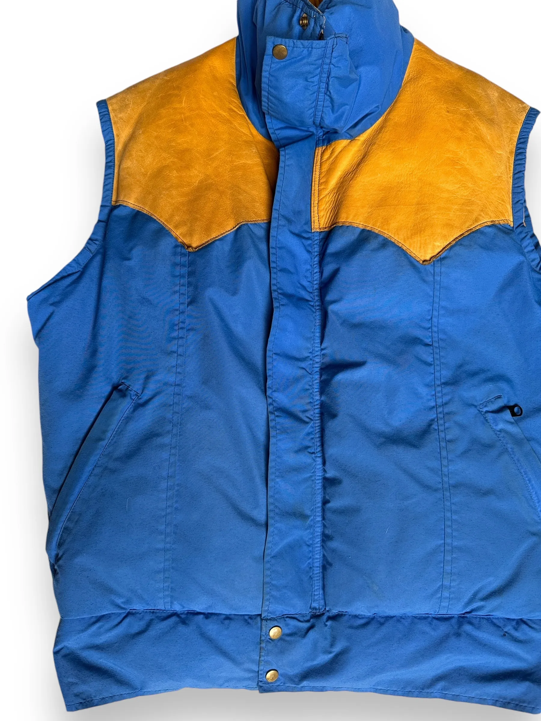 Vintage Blue & Yellow Rocky Mountain Featherbed Down Vest SZ SZ L