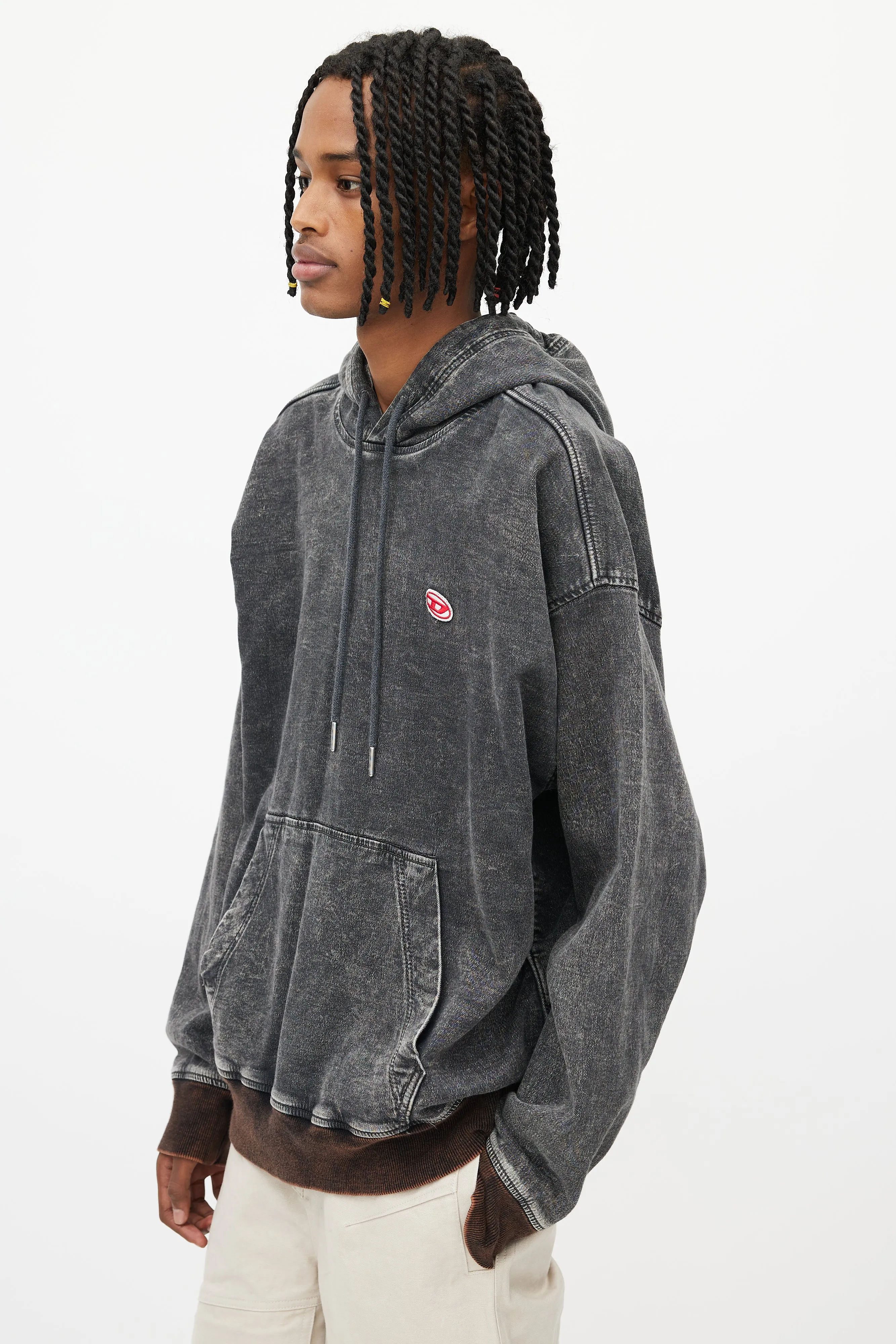 Washed Black Logo Hoodie