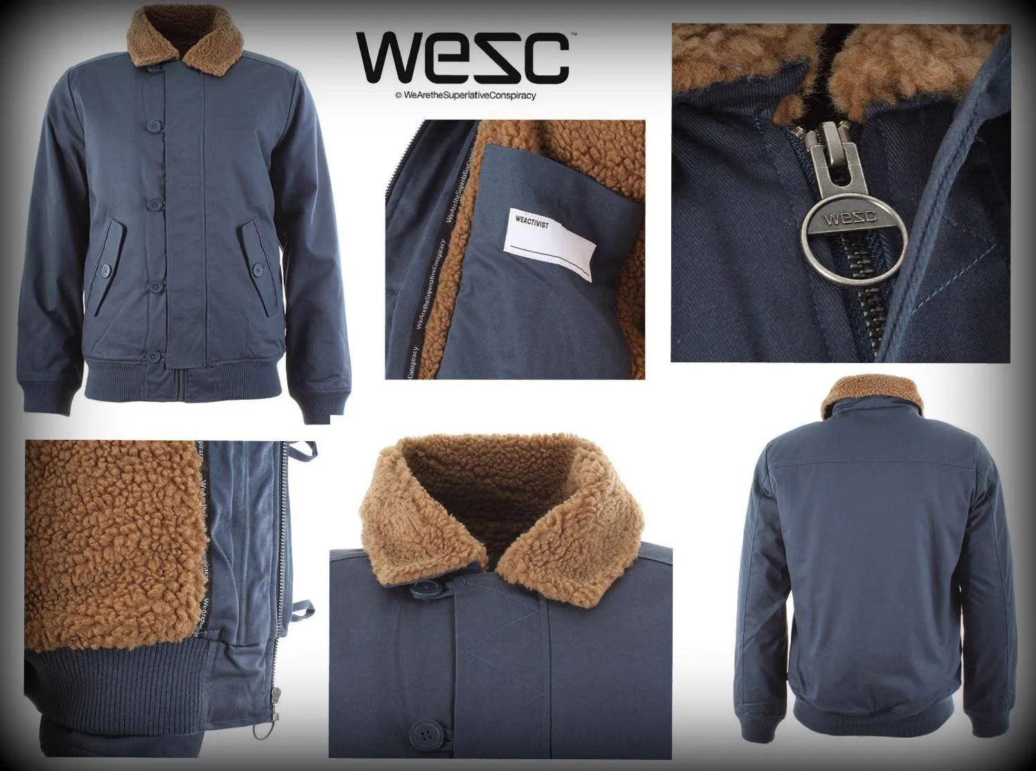 WeSC Jejor Padded Jacket Midnight Blue