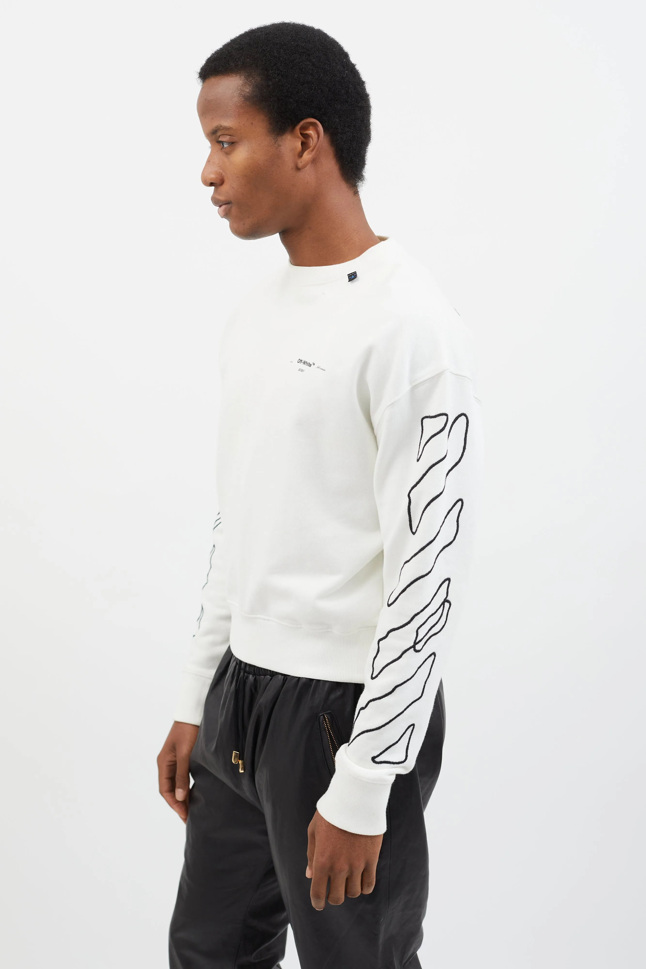 White & Black Abstract Arrows Sweatshirt