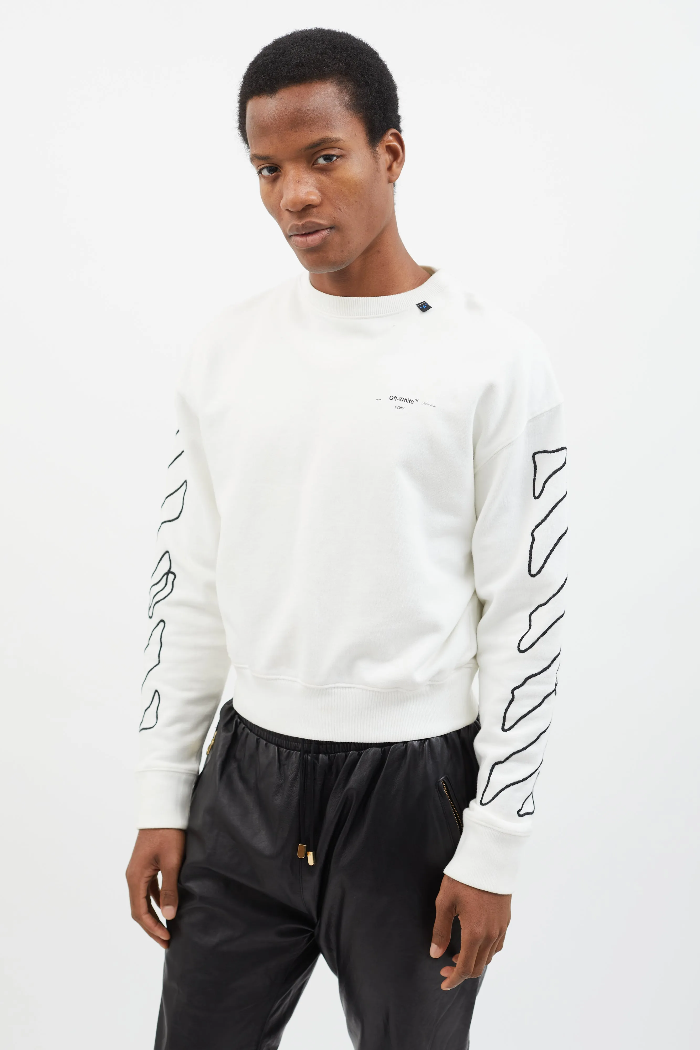 White & Black Abstract Arrows Sweatshirt