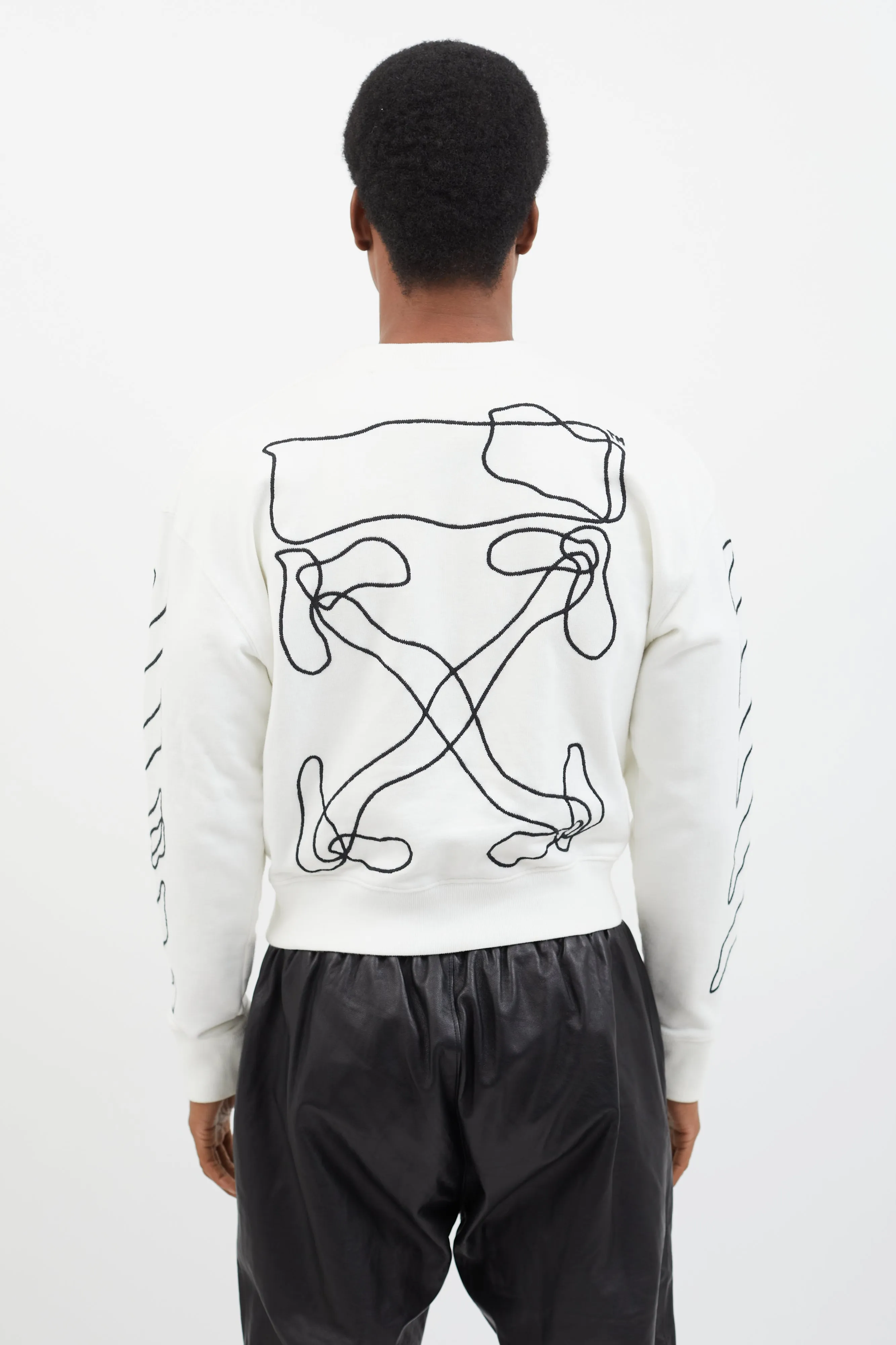 White & Black Abstract Arrows Sweatshirt