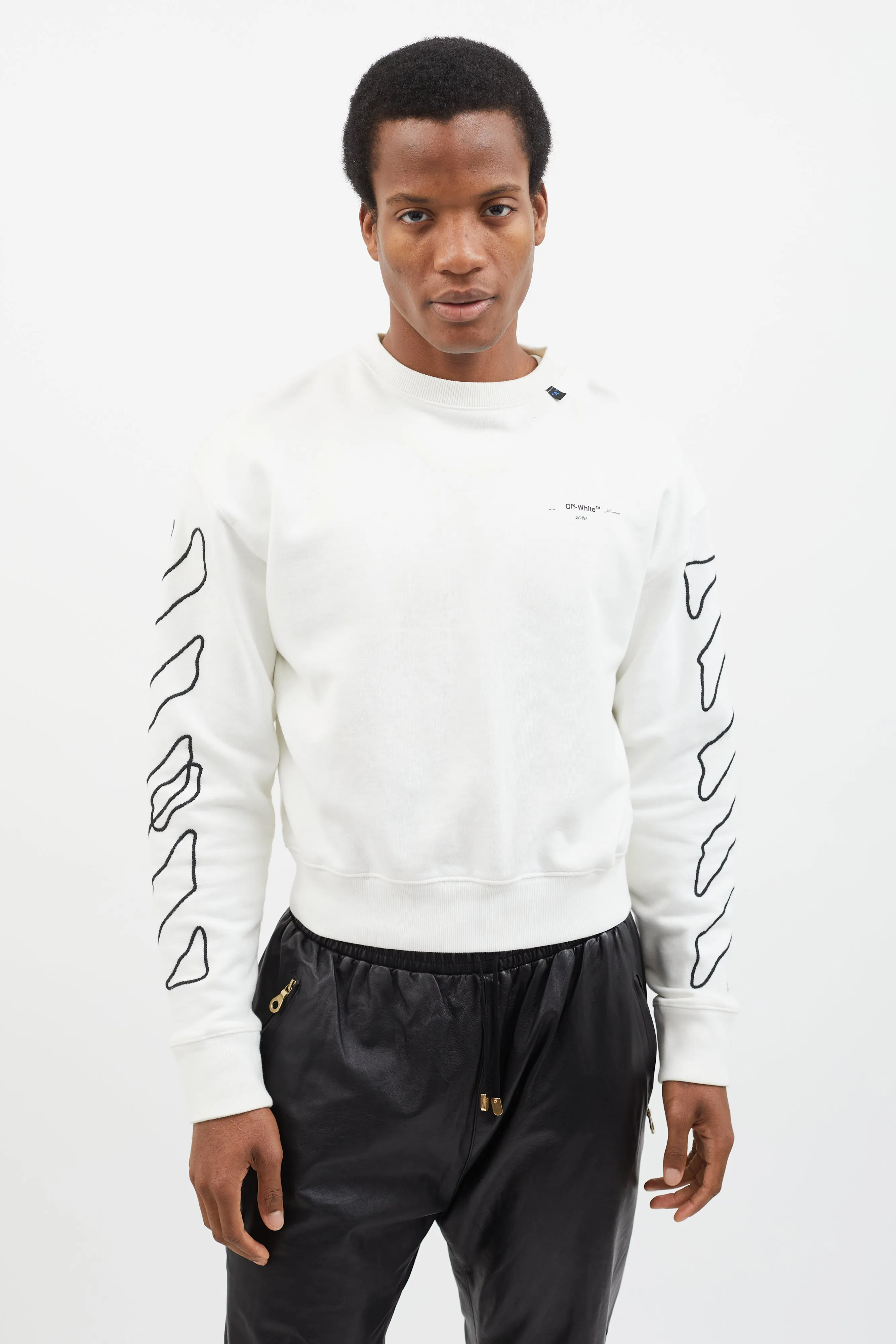 White & Black Abstract Arrows Sweatshirt