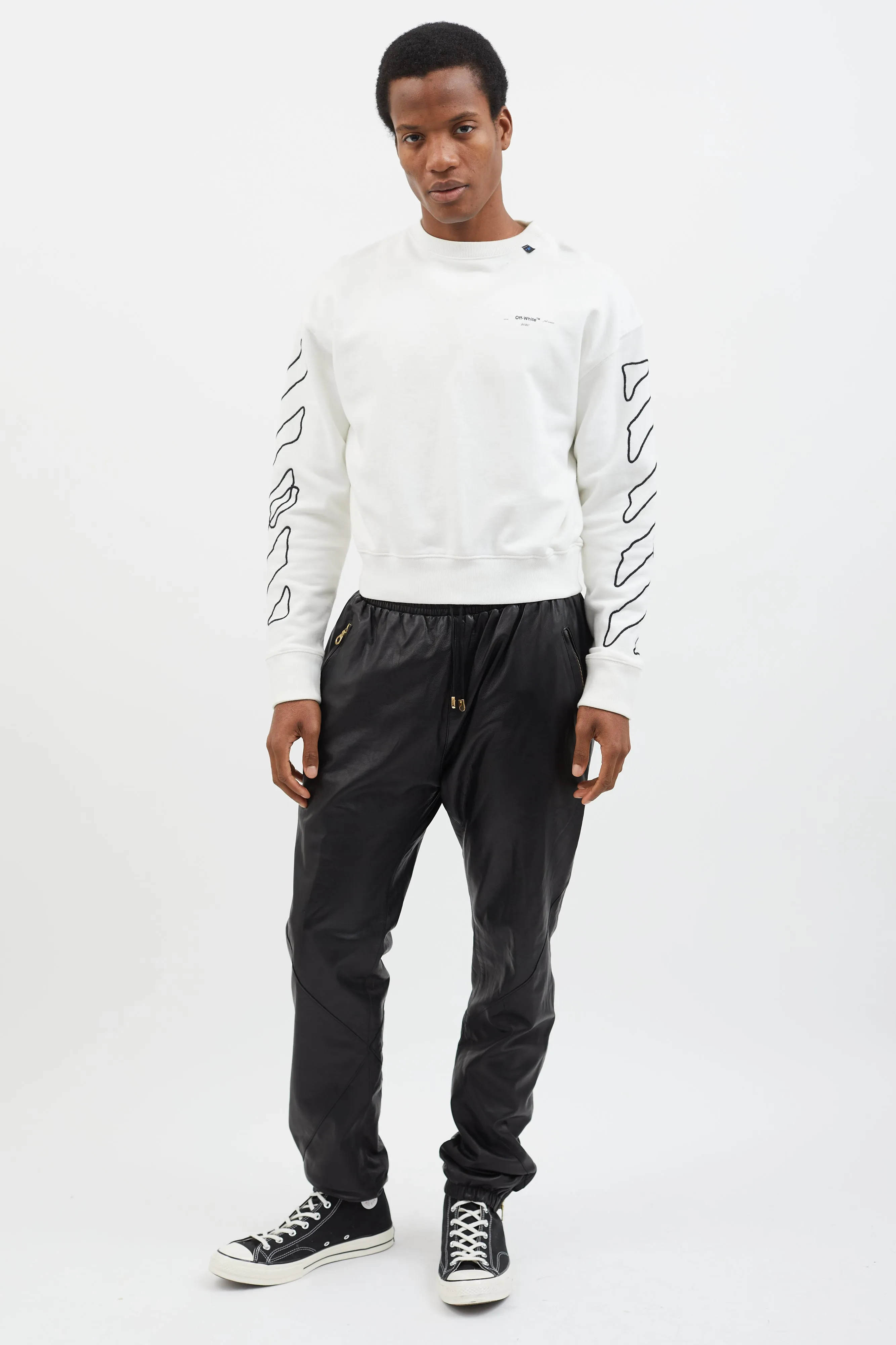 White & Black Abstract Arrows Sweatshirt