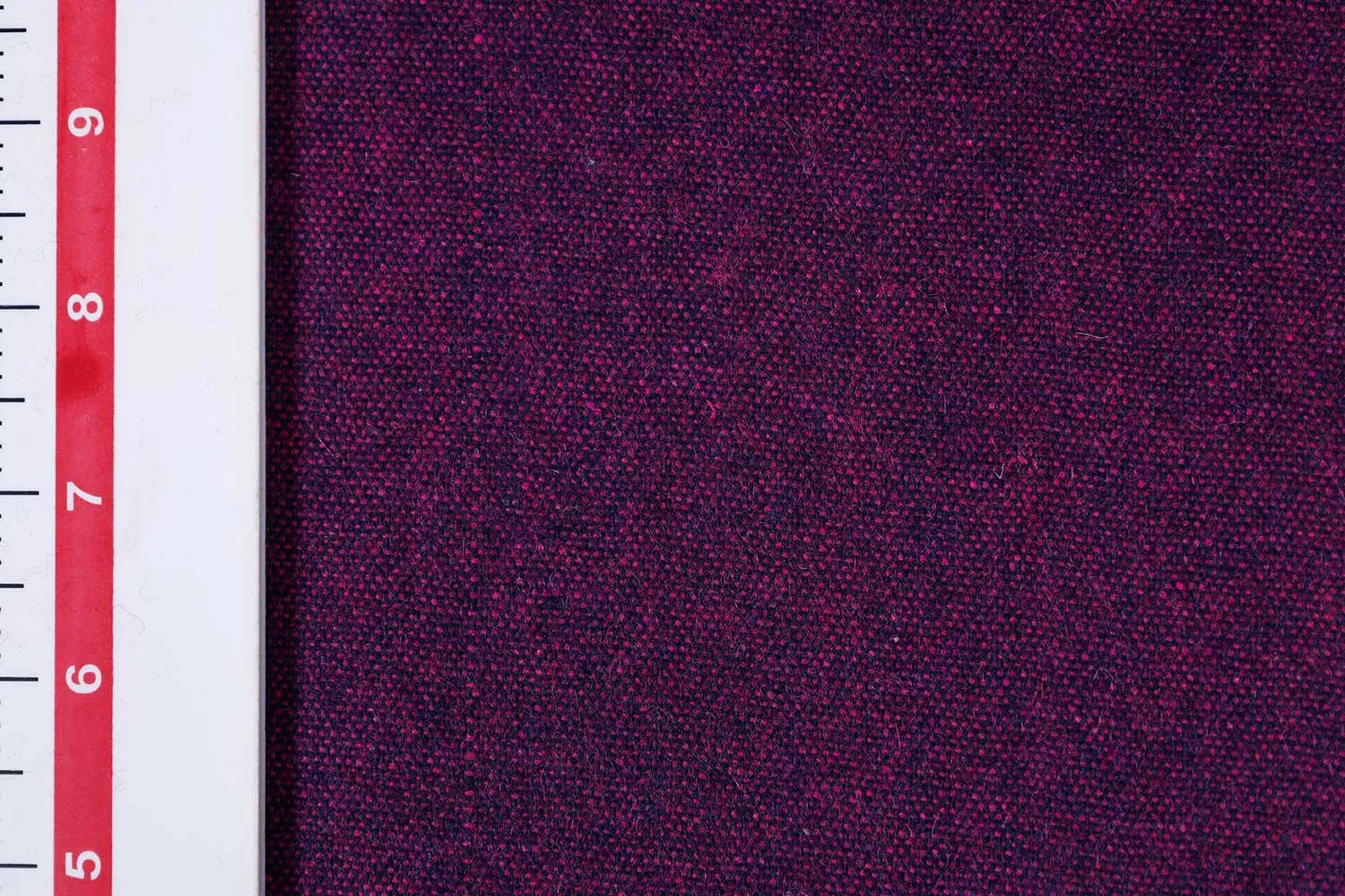 Wine Plain Wool Tweed Fabric