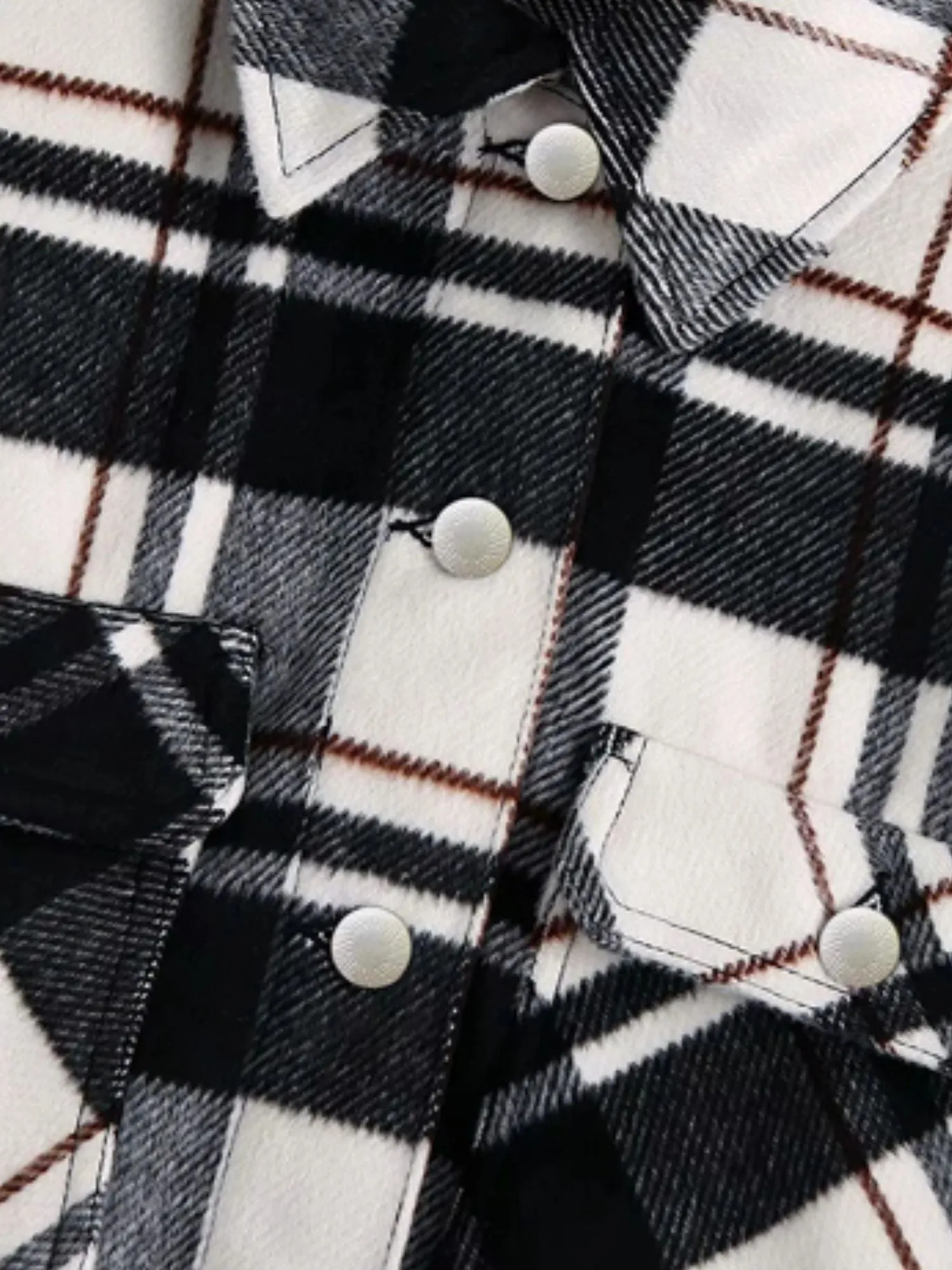 'Zoey' Plaid Button Down Short Jacket